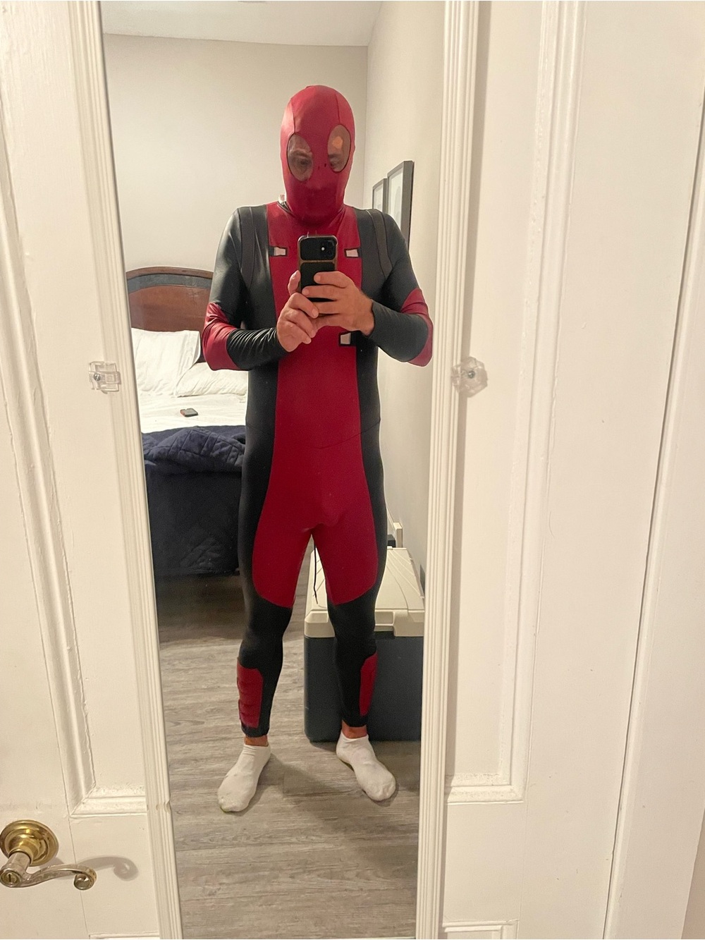 Marvel men’s Red deadpool 
with Black Trim